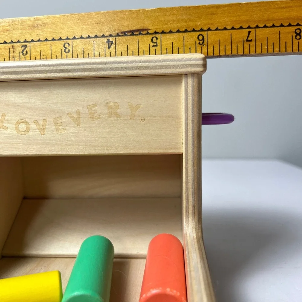 Lovevery Wooden Peg Drop Box Toddler Multicolor Montessori Toy Development